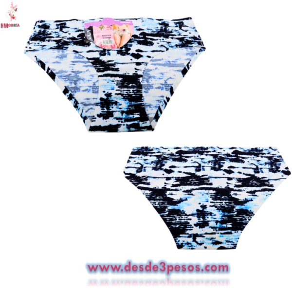 Panty Bikini en tela Invisible decorada Unitalla da una talla 30 a una 32 aprox. - Imagen 2