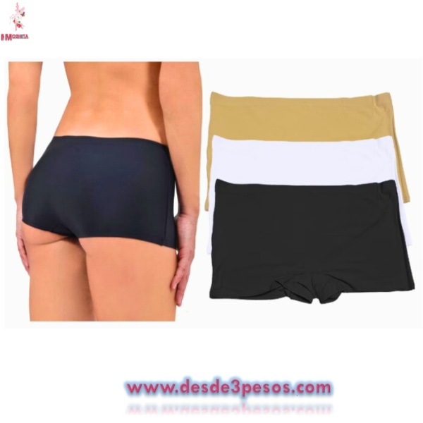 Boxer de Dama Unitalla tela Invisible da una talla 28 a la 32 aprox. 3 tonos