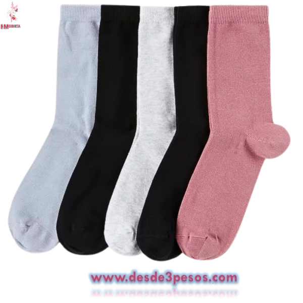Paquete con 3 pares de Calcetas De Media Pantorrilla Para Mujer 30 cm - Imagen 2