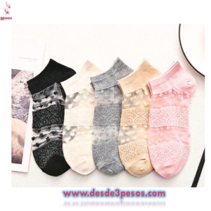 Calcetines tobilleros transparentes para mujer, medias suaves unitalla