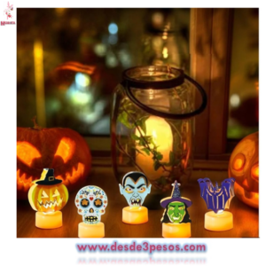Paquete con 12 Velas Led, Luces de t? sin llama de Halloween que funcionan con pilas Incluidas 8 x 5 aprox.