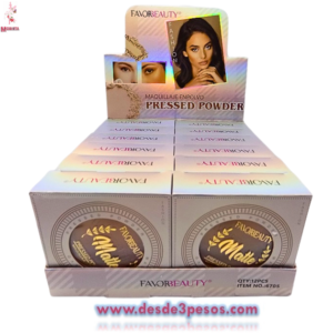 Base para Maquillaje con 3 Gamas, Polvo Compacto incluye esponja aplicador 8cm de diámetro
