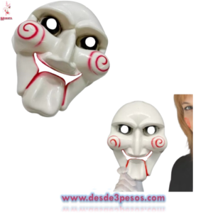 Mascara de Para Halloween de Plastico Duro Resistente en forma de SAW 17 x 23 cm