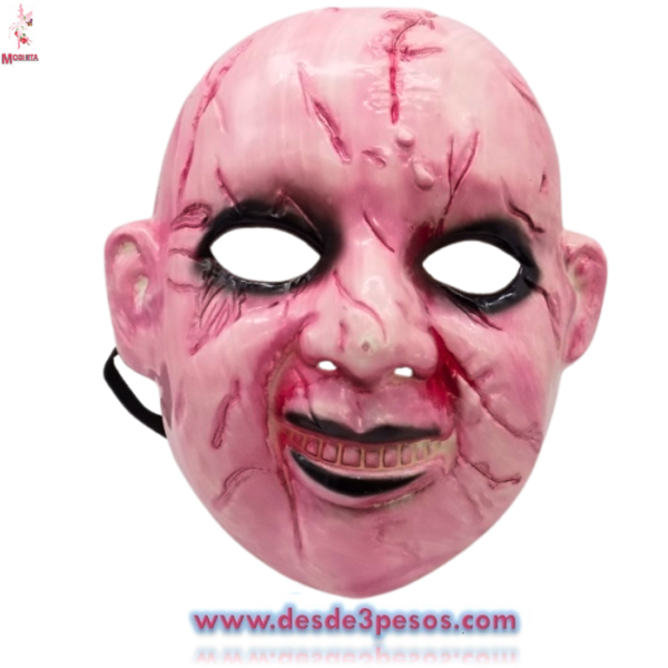 Mascara de Para Halloween de Plastico Duro Resistente en forma de BABY FACE TERROR 20 x 24 cm - Imagen 2