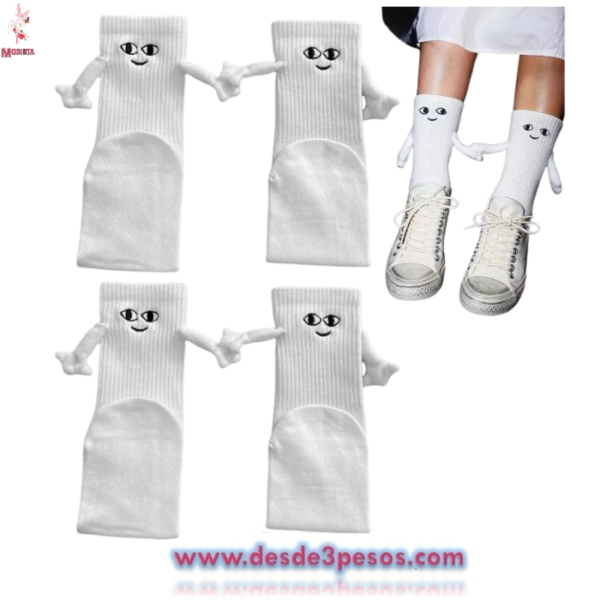 Par de Calcetines Blancos Magneticos Unitalla Unisex - Imagen 2