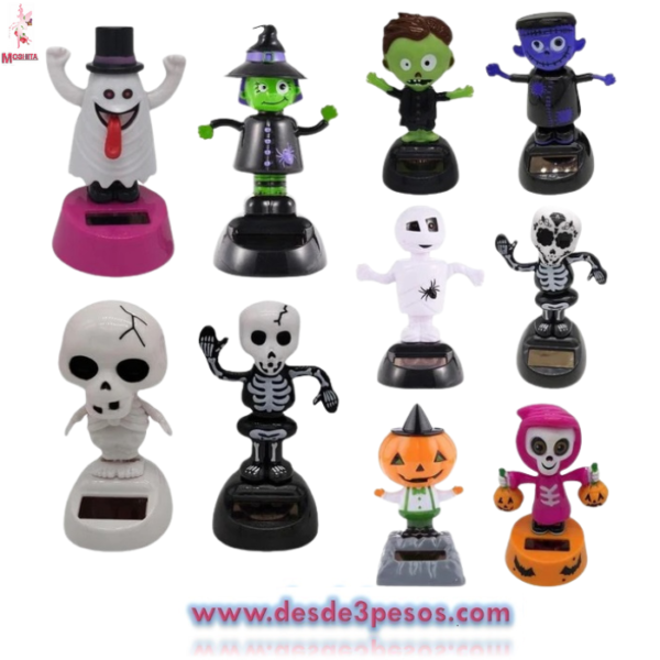 Mu?eco solar de dia de muertos para tablero de carro 11x6cm en varios modelos - Imagen 3