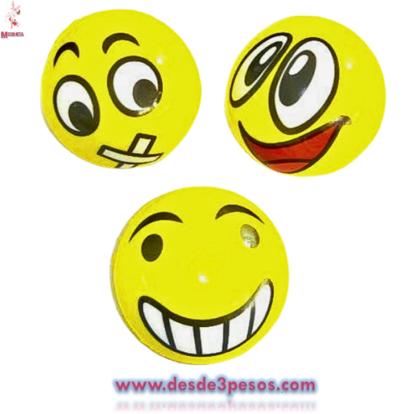 Pelota de Esponja con Caritas tipo Whatsapp y figuras animadas 6 cm