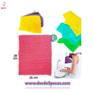 Cuadritela Grande.Cuadritela Grande Para Lavar Trastes 25cm. de Largo X 20cm. de Ancho en Varios Colores. Precio por Bulto con 200
