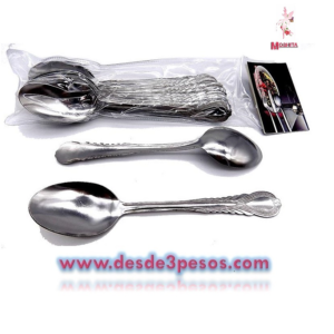 Paquete con 12 cucharas metalicas