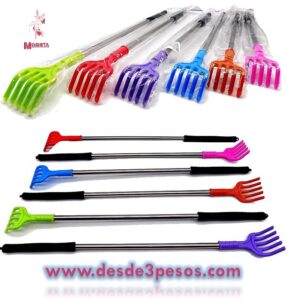 Paquete con 12 Manitas Rascadoras de Metal 41 cms.en colores