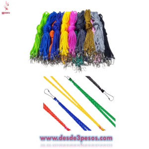 Atado con 10 Piezas de Cordon para gafete 35cm en varios colores