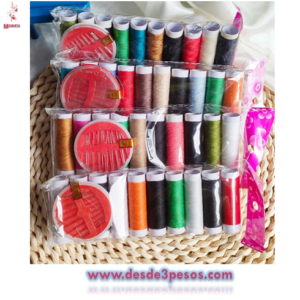 Bolsa con 10 hilos y 1 estuche de agujas