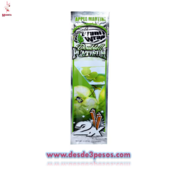 Sobre con 2 envolturas sabor MARTINI MANZANA (APPLE MARTINI) para cigarros, Double Platinum - Imagen 2