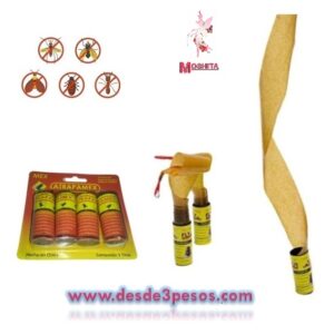 Atrapamex para mosca,paquete con 4 rollos para trampa de pegamento para moscas