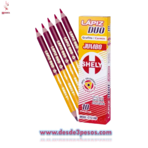 Lapiz DUO Grafito / Carmin Triangular SHELY