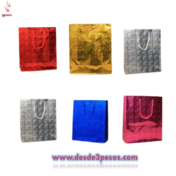 Paquete con 12 Bolsas de Holograma MEDIANA en varios colores 26 x 34 cm - Imagen 3