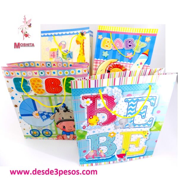 Bolsa de Regalo Mediana de Baby Shower 27 x 21 cm