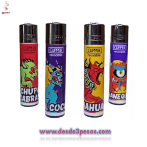 Encendedor CLIPPER, con decoracion varios modelos 7cm. De alto