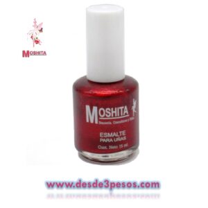 Esmalte para Uñas MOSHITA Color ROJO NACARADO con 15 ml.