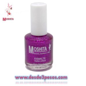 Esmalte para Uñas MOSHITA Color FIUSHA GLITTER con 15 ml.