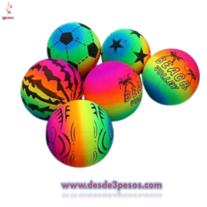 Pelota Plastica Estampada 22 cm. Diametro Varios Dibujos Caja c/10 pzas