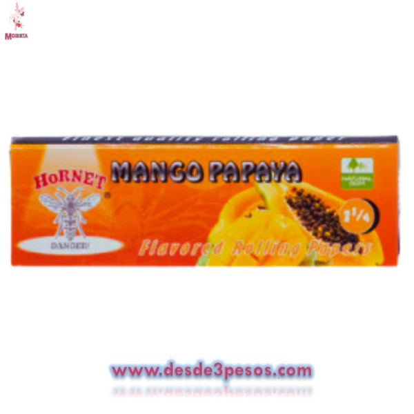 Papel para Cigarro HORNET Sabor MANGO PAPAYA Sobre con 50 sabanas - Imagen 2
