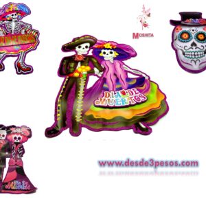 Figuras de Carton MEDIANAS en 2da dimension Diamantado en varios modelos del dia de muertos 40 x 28 cm