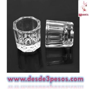 Mini Vaso de Acrilico para Decorar Uñas 3cm. De alto X 3 cm. De diametro