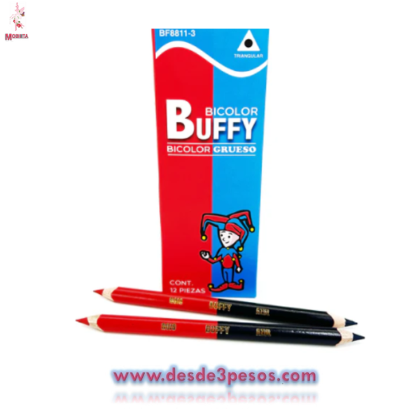 Lapiz BICOLOR JUMBO Rojo Carmin/Azul KOOVI
