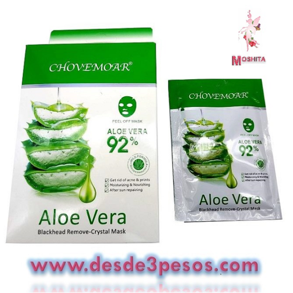 Mascarilla Aloe Vera Antiacne, Cicatrices Nutritiva sobre con 20 g.