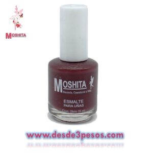 Esmalte para uñas Moshita en color Grosella con Gliter 15ml.