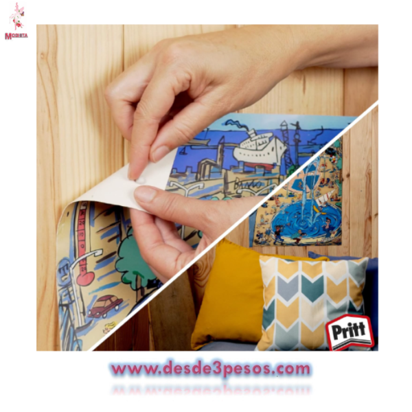 Pritt TAK Cuadritos Adhesivos Multiusos Removibles Reutilizables 35 g. 13 x 8 cm. - Imagen 2