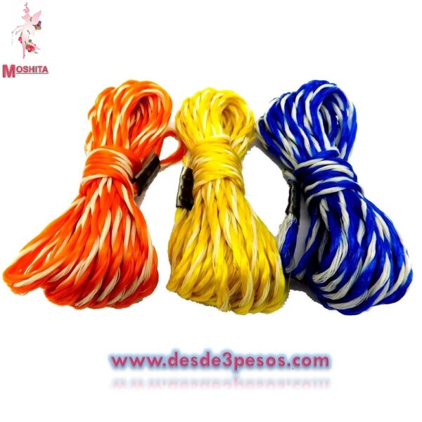 Lazo de plastico en colores 5mts. De largo. Para tendedero.