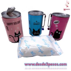 Lata Decorada con Toallitas Desmaquillantes 30pza. 8 x 5 cm.