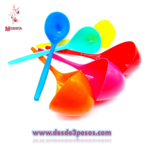 Cucharon de Plastico en Colores 32cm. De largo