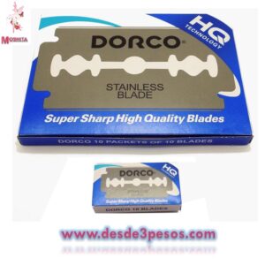 Paquete con 10 Cajitas de Hojas para Afeitar de Acero Inoxidable 4.5 x 2.5cm.