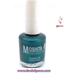 Esmalte Moshita en color Verde Metalico Nacarado 15ml.