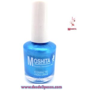Esmalte Moshita Azul Claro Metalico Mate 15 ml.