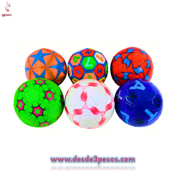 Balon de Futbol, en colores 6 modelos diferentes 23 cms diametro - Imagen 2