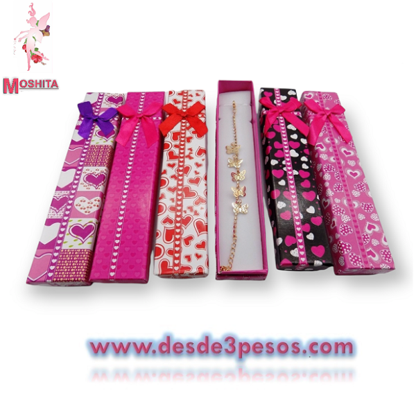 Paquete con 12 Cajas de Regalo para Joyeria en varios modelos 21 x 4cm. - Imagen 4
