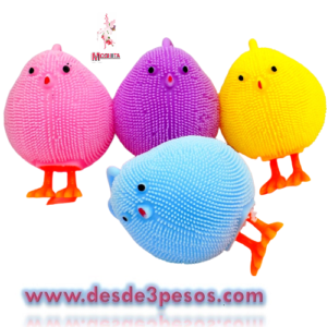 Yoyo Pegaloco en forma de Pollito con luz 4 colores.
