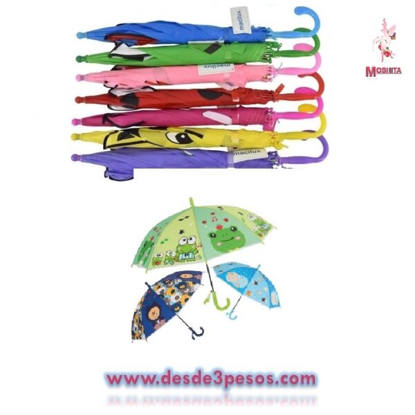 Sombrilla Infantil Decorada de Unicornio 68cm. De Diametro x 60cm. De alto