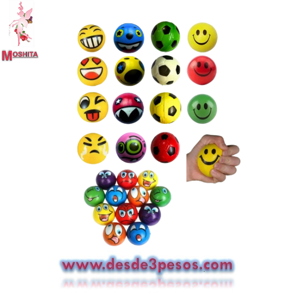 Paquete con 20 Pelotas de Esponja en varias figuras 5cm