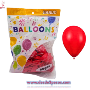 Bolsa con 50 Globos en color Rojo #8