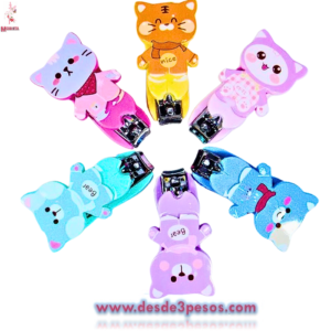 Caja con 12 Cortaúñas Infantil en figuras de animal 6cm en colores