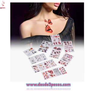Pegatinas de Tatuajes figuras para Halloween varios modelos 26 x 15 cm.