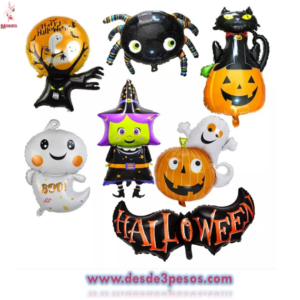 Globo Metalizado de Figuras Para Halloween 30x 23cm. Aprox.