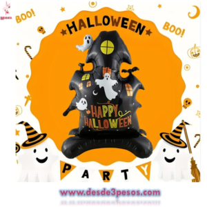 Globo Jumbo Castillo con Fantasmas para Halloween 120cm. De alto x 66cm. Ancho