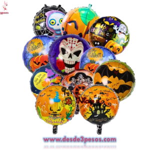 Globo Metalizado de Figuras Para Halloween 30x 23cm. Aprox.