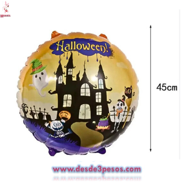 Globo Metalizado de Figuras Para Halloween 30x 23cm. Aprox. - Imagen 2